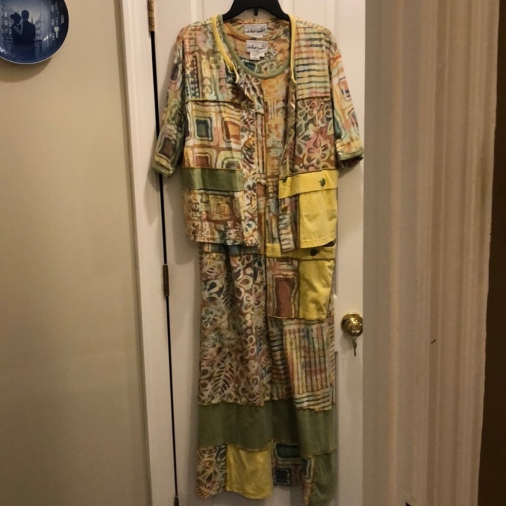 Vintage Batik Sleeveless Dress and Matching Jacket by Winter Sun